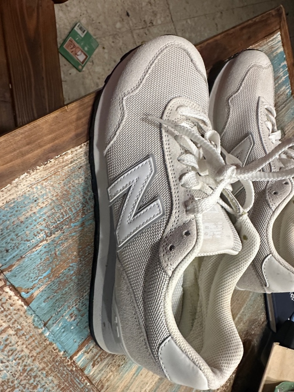 New Balance Off-White Mesh Sneakers with N Logo